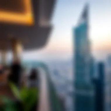 Panoramic view from Fortune Tower's terrace with city skyline