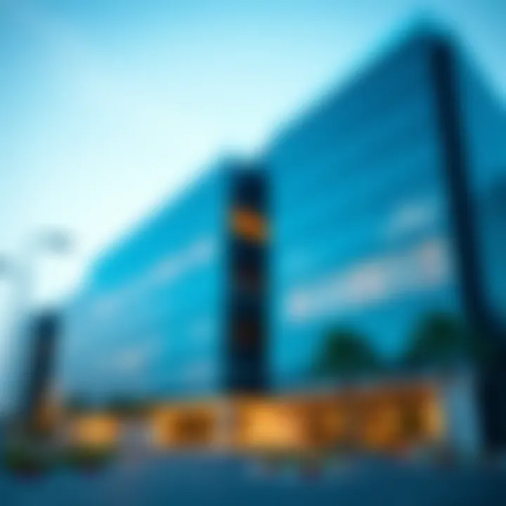 Exterior view of HDS Business Center highlighting its modern architecture