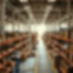 Warehouse showcasing diverse inventory and strategic layout