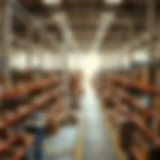 Warehouse showcasing diverse inventory and strategic layout