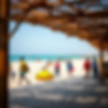 Leisure Activities at La Mer Beach Visitors enjoying leisure activities at La Mer Beach, highlighting recreational facilities