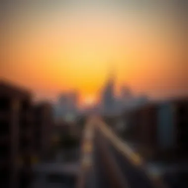 A breathtaking view of the UAE skyline during a sunset