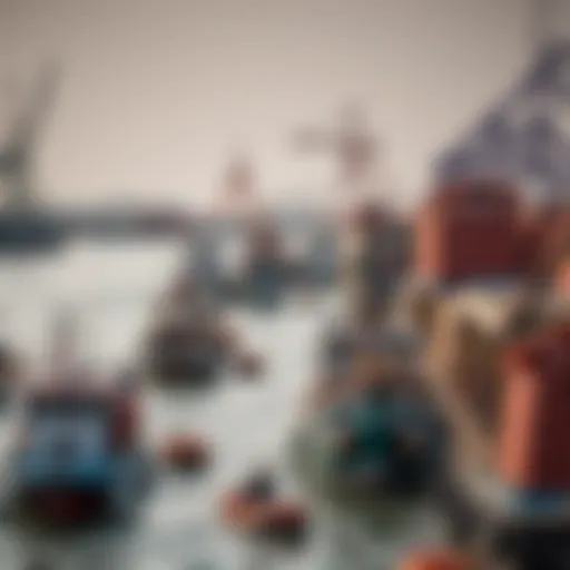 Dubai's bustling harbor showcasing trade activities