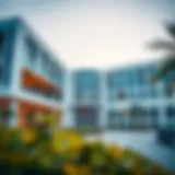 A panoramic view of a prestigious private school in Dubai showcasing modern architecture