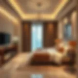 Charming interior of a stylish room for rent in Al Quoz