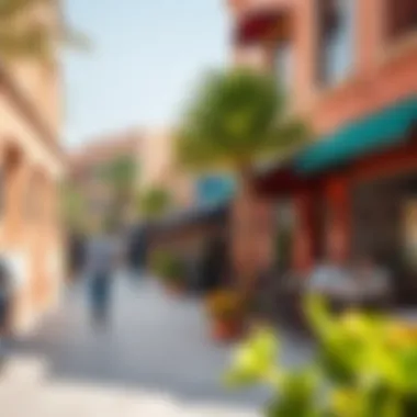 Vibrant community area showcasing local amenities in Al Quoz