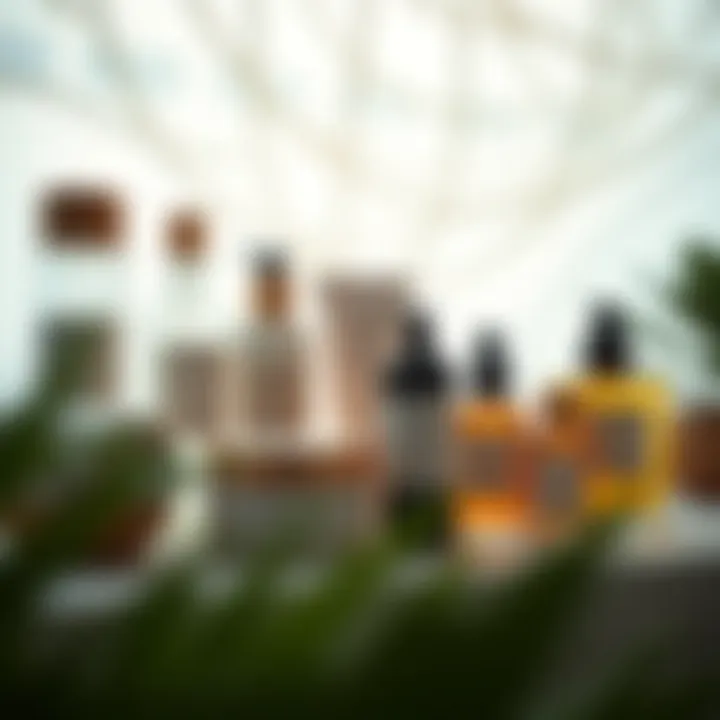 Beautifully arranged spa products and oils