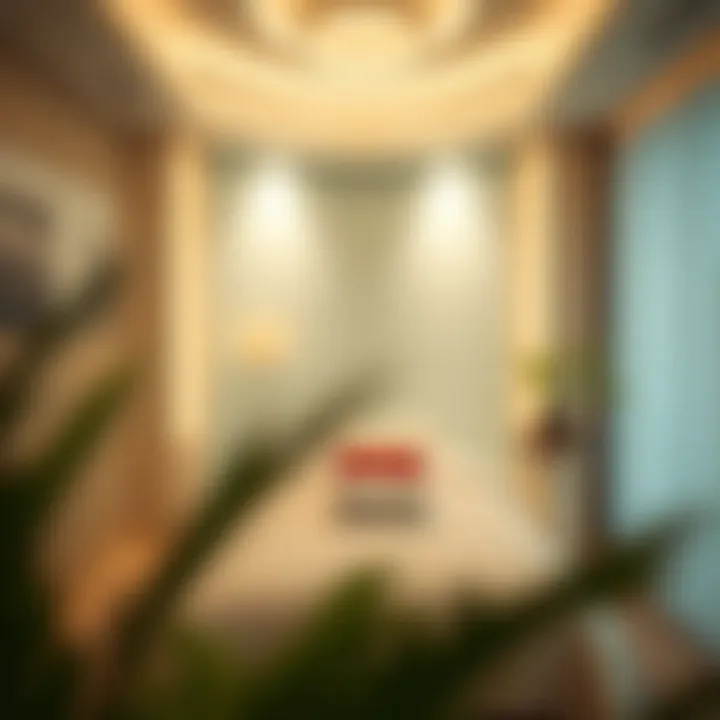 A serene treatment room with soft lighting