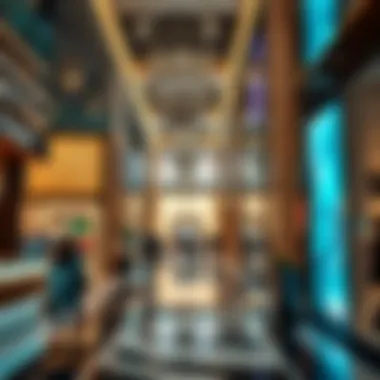 Vibrant shopping scene showcasing luxury stores