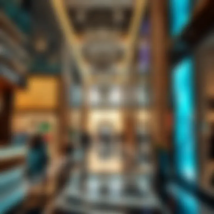 Vibrant shopping scene showcasing luxury stores