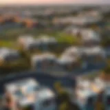 Aerial view of Damac Hills showcasing luxury villas and green spaces