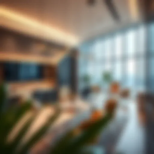 A modern workspace within The Lab showcasing innovative design elements