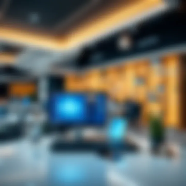 Sleek technology integrated into the work environment at The Lab