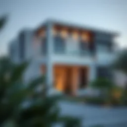 A stunning villa exterior showcasing modern architecture in Sharjah Al Ghubaiba