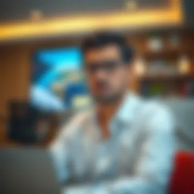 A business professional considering virtual office options