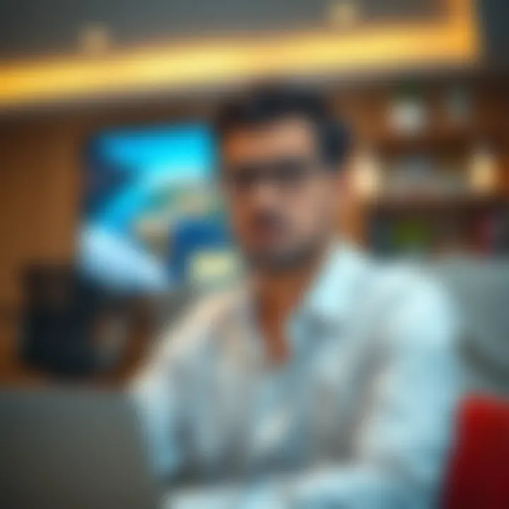 A business professional considering virtual office options