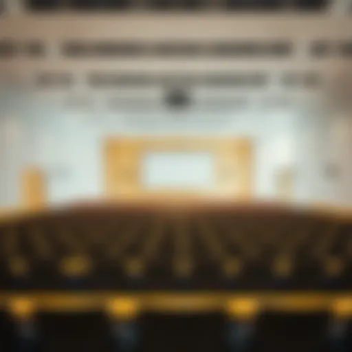 Interior view of a modern lecture hall at كلية المدينة الجامعية