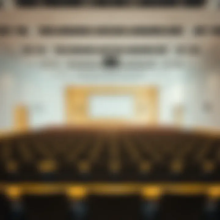 Interior view of a modern lecture hall at كلية المدينة الجامعية