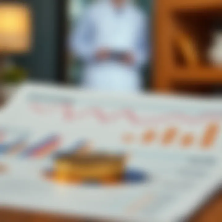 Graphs and charts depicting financial data