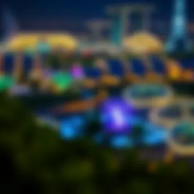 Global Village by Night Stunning nighttime view of Global Village