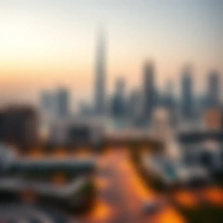 A stunning skyline view of Dubai showcasing modern architecture and residential buildings.