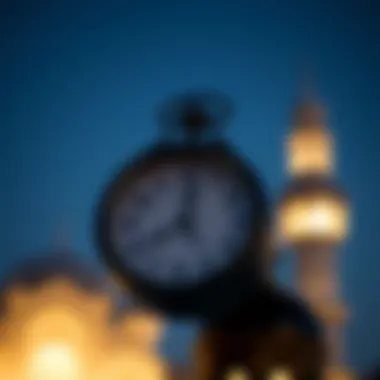 Clock indicating iftar timing
