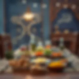 Traditional meal setup for iftar
