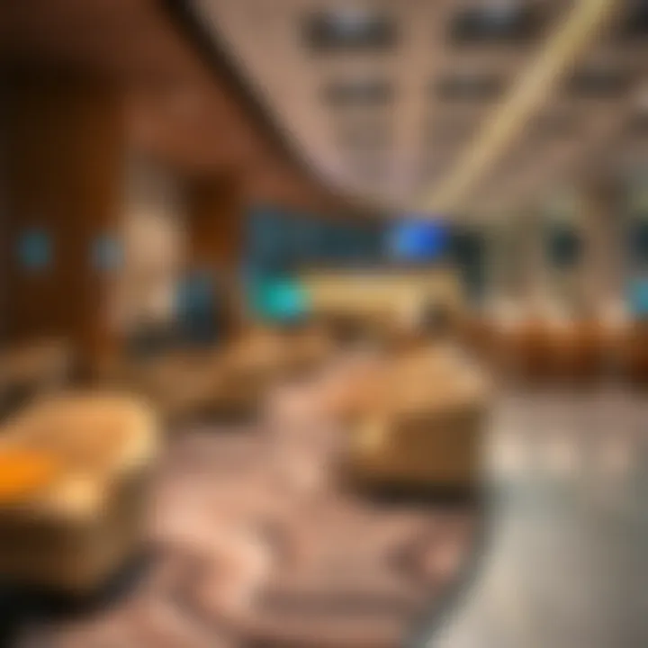 Business center facilities in Dubai airport lounge