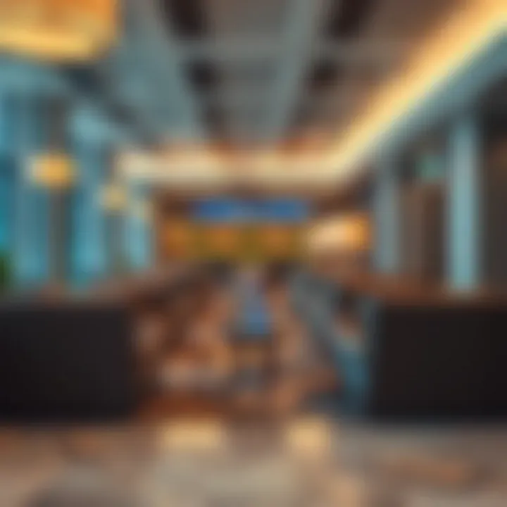 Luxurious lounge seating area in Dubai airport