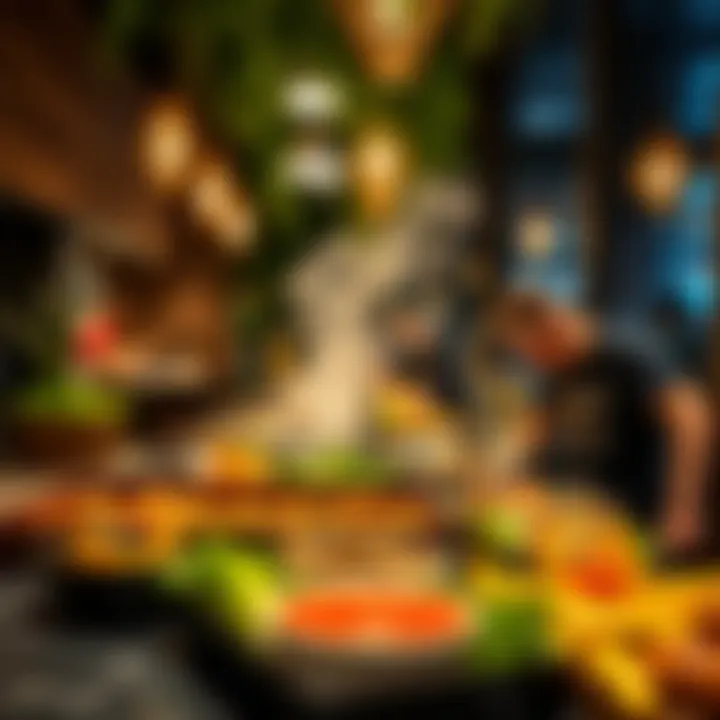 A vibrant display of culinary offerings at Last Exit Al Khawaneej reflecting diverse flavors