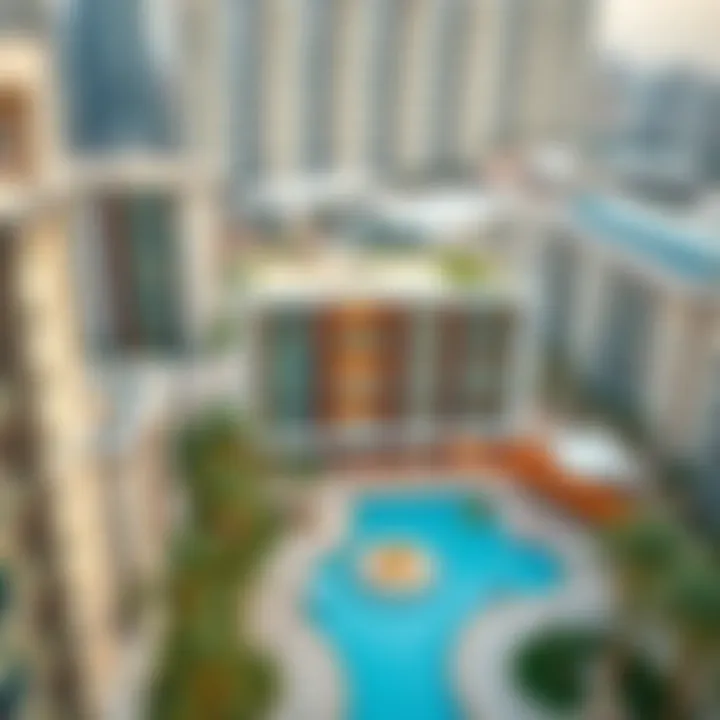 Aerial view of the LIV Residence location in Dubai