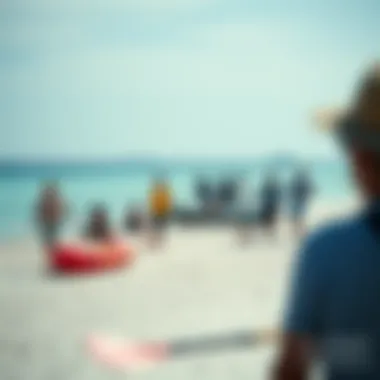 Visitors enjoying recreational activities at Mangrove Beach