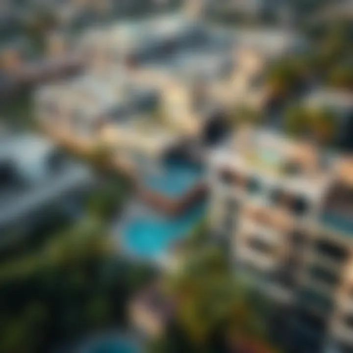 Aerial view of Masaar Living showcasing lush greenery and modern architecture