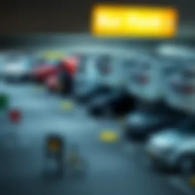 Detailed layout of the Burj Park parking facilities with signs and accessibility features