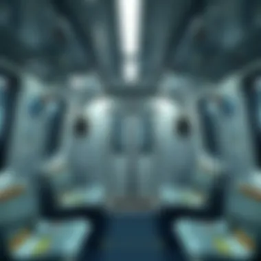 Interior view of a Dubai Metro train showcasing modern design