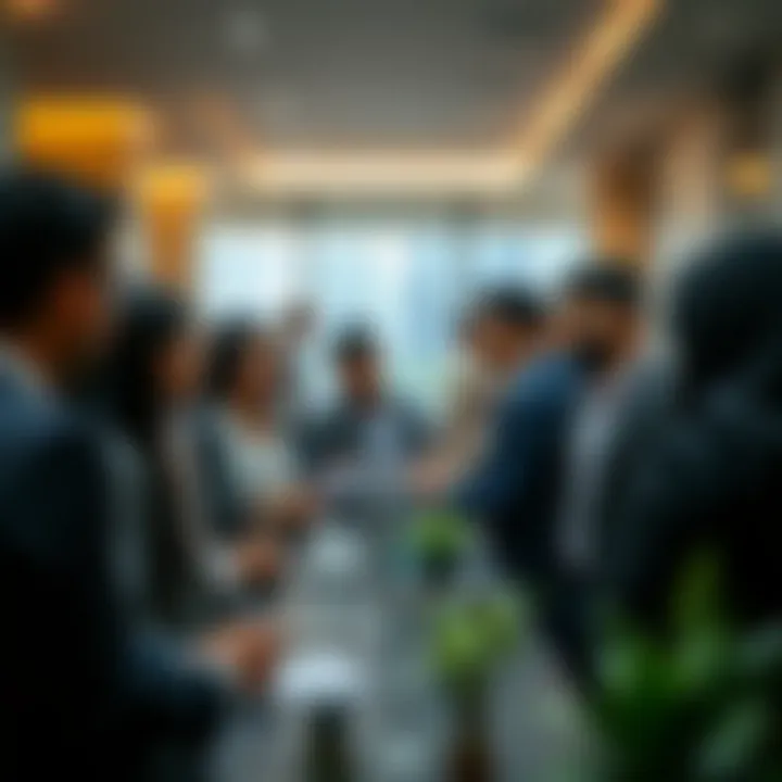 Professional Networking in the UAE Networking event with professionals exchanging ideas
