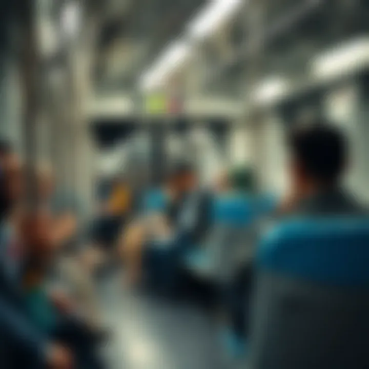Passengers enjoying a smooth ride on the Dubai Metro