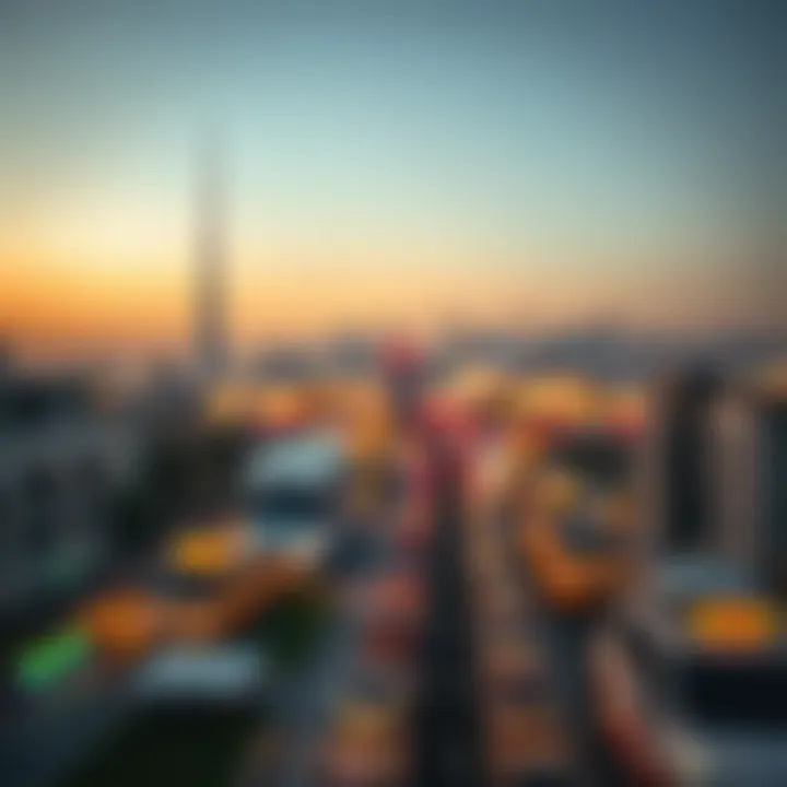 Scenic view of Dubai skyline