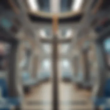 Interior of a modern metro train