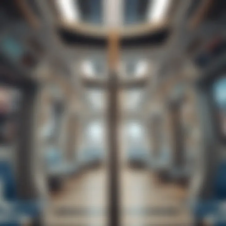 Interior of a modern metro train