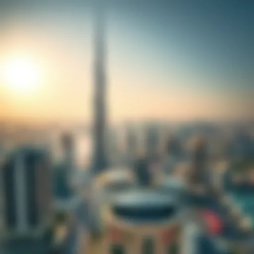 Aerial view of Dubai skyline during holiday season