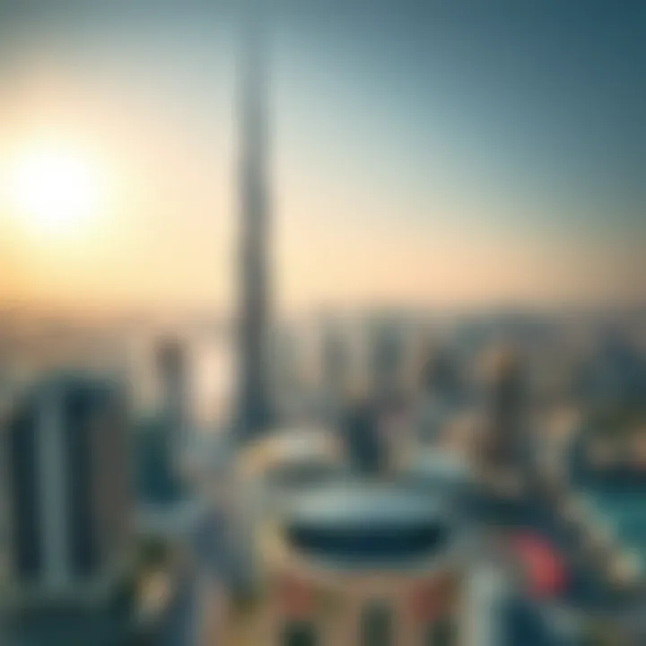 Aerial view of Dubai skyline during holiday season