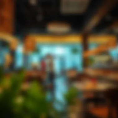 Dining area featuring various international cuisines available at the mall