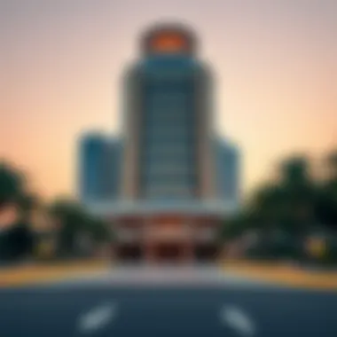 Stunning exterior view of Nobles Tower showcasing its architectural elegance