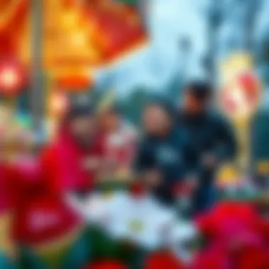 Visitors enjoying the seasonal attractions