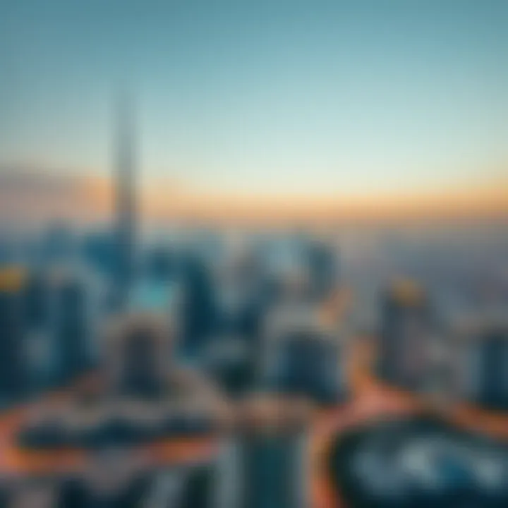 Dubai's Skyline and Real Estate Developments Aerial view of Dubai's skyline showcasing real estate developments