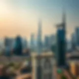 A panoramic view of Dubai's skyline showcasing iconic skyscrapers