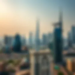 A panoramic view of Dubai's skyline showcasing iconic skyscrapers