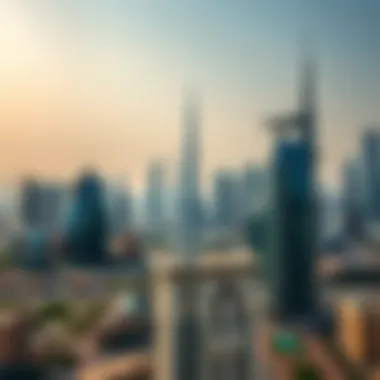 A panoramic view of Dubai's skyline showcasing iconic skyscrapers