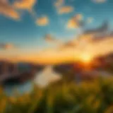 Stunning view of Riverland Dubai at sunset